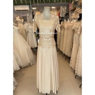 【COD】 Elegant 3/4 PRADA LACE Formal Dress Principal Sponsor Mother of the Bride/Groom Ninang Gown