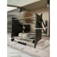 Luxury Stainless Steel Up and Down Storage Kit with Dish Rack/ Pull Down Rack for Kitchen Cabinet