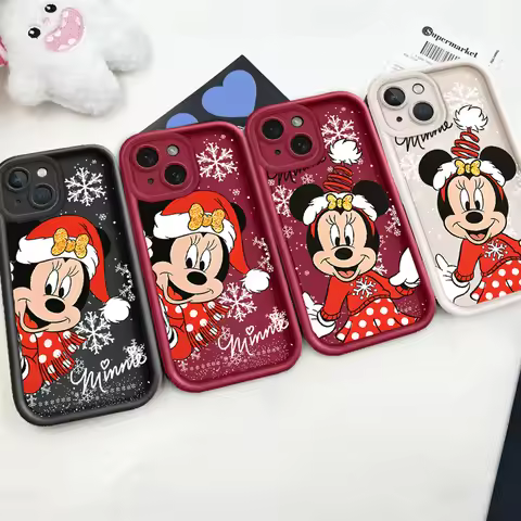 Winter Christmas Minnie Mouse Case For VIVO V50 Lite V40 V30E V30 Y38 Y36 Y03 Y18 Y28S Y20 Y16 V29E 