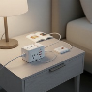 Power Socket US Plug Wall Outlet Extender Surge Protector 10 in 1 Power Strip with 6 Outlets and 4 U