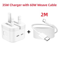 35W Dual USB C Fast Charging Adapter Original Type C Port Foldable Charger For iPhone 16 Pro 15 14 1