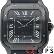 卡地亞 Santos de Cartier 腕錶 LM Santos De Cartier WSSA0039，保固卡，PVD/橡膠錶帶，男士腕錶，黑色，成色極佳 [二手]