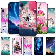 For Samsung A10 Case Silicon Phone Back Cover For Samsung Galaxy A10 GalaxyA10 A 10 SM-A105F A105 A105F black tpu case sky  rose