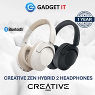 CREATIVE ZEN HYBRID 2 - WIRELESS BLUETOOTH ACTIVE NOISE CANCELLING HEADPHONE WITH MIC ( CREAM / BLAC