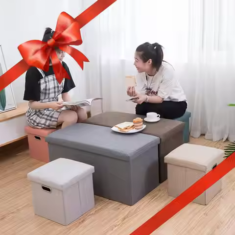 Folding Storage Ottoman Cube Chest Seat with Sponge Lid 11.81x11.81x11.81inch Foot Rest Comfortable 