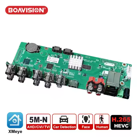 6 in 1 H.265 8ch 5MP-N AHD DVR Board for AHD 5MP 4MP 1080P 720P Camera Save Big RAM HDD Xmeye CCTV D