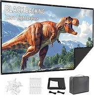 Projector Screen 150 Inch Outdoor: VOOPVOR Upgraded Black Backing Black Opaque - Portable Projection