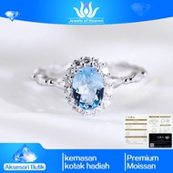 Women's Fashion Ring Sapphire Ring Moissanite Diamond Ring engagement ring 925 silver ring GRA blue 