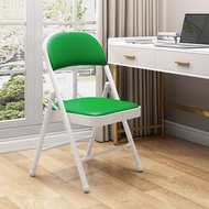 家用便攜折疊椅 簡易靠背辦公椅 會議便攜折疊凳 電腦折疊椅 宿舍簡易靠背椅 便攜家用會議椅 折疊電腦辦公椅 簡易家用餐椅凳（白綠）