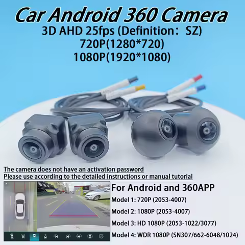 WDR sn662 chip for Car 360 Panoramic Camera HD 3D AHD 1080P 4cameras 360° driving assistance for and
