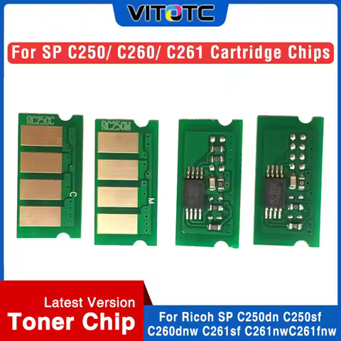 4PCS SPC250 Toner Cartridge Chip Compatible For Ricoh Aficio SPC250e SPC250DN SPC250sf Printer Reset
