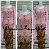 Sequin kebaya top + long torso + batik skirt + Sekedang can