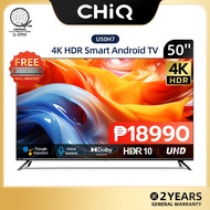 CHiQ 50 inch 4K UHD HDR Android Smart TV - U50H7 LED Voice Control Dolby Vision & Audio Youtube Netf