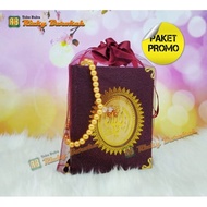 Paket Cetak Souvenir Tahlil 40/100/1000 Hari Yasin Tasbih Cover Maroon