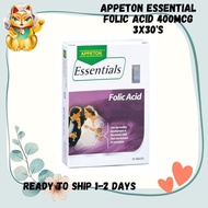 Appeton Essential Folic Acid 400mcg 3x30's