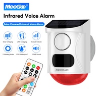 MeeGoo Solar Infrared Voice Alarm 3 Modes Remote Control Sound Light Volume Outdoor Security