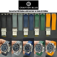 Crafter Blue FKM Rubber with End Link and Diver Clasp for Seiko 62/63mas