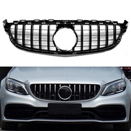 Car Front Grille Upper Bumper Hood Mesh Grill W/ Camera Sensor Hole Auto Kit For Mercedes Benz W205