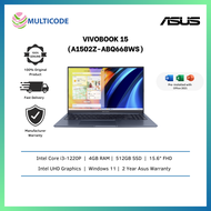 Asus Laptop VivoBook 15 A1502Z-ABQ668WS 15.6'' FHD Quiet Blue ( I3-1220P, 4GB, 512GB SSD, Intel, W11, HS )