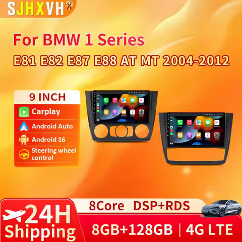 9'' Car Radio Carplay GPS MP5 Player For BMW 1 Series E81 E82 E87 E88 AT 2004-2011 WIFI Car Stereo D