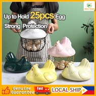 Spot goods◙✌Large Stainless Steel Mesh Wire Egg Storage Basket with Ceramic Farm Chicken Handles（Ca