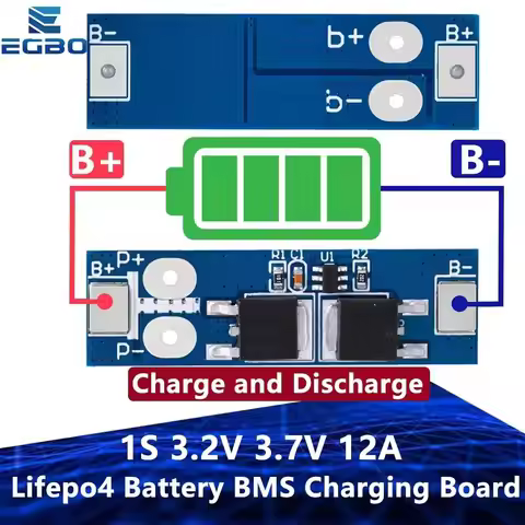 1~10PCS EGBO 1S 3.2V 3.7V 12A Lifepo4 Battery BMS Charging Board Short Circuit Protection PCM Self R