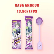 Lianggui Music Lollipop Candy dengan rasa berbeda dan kemasan bergambar karakter musik.