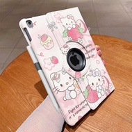 Strawberry KT Cat 360 Degree Rotating Suitable for iPad11 Protective Case 2024 789th Generation 34cm