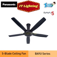 PANASONIC Bayu 5 ceiling fan 56" 5 blades Black/ White Kipas siling 56 inci 5 bilah Hitam/ Putih rem