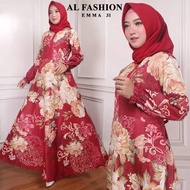 terbaru!!! gamis syari motif bunga dress busana muslim baju wanita