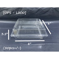 OPS L200 | [8"] Square Plastic Container | 50pcs+/- | READY STOCK