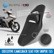 KNO Sniper 155 Executive Camel Back Seat Suede And Leather With Chrome Finish Embroid Logo Anti-Slip