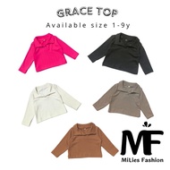 Milies - Grace Crop Top Girls' Tops POLO 7/8 Girls' Fashion/ 7 sleeves/8 Korean Fashion/ for girls 7