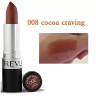 Revlon#008 Cocao Craving Matte เรฟลอน008 รุ่นปอกทอง ลิปสติกเนื้อแมท