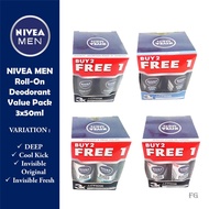 Nivea Men Roll On Deodorant BUY 2 FREE 1 3X50ml