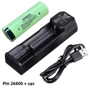 26800 TypeC 32650 26650 21700 32700 3.7v Pin Sạc 2A Cho Đèn Pin Ngoài Trời Cắm Trại Du Lịch DIY Thươ