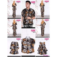 RAYA SALE!! Set Sedondon Family Raya | Kurung Kemeja Peplum Budak | Dhia Cotton Gold Black