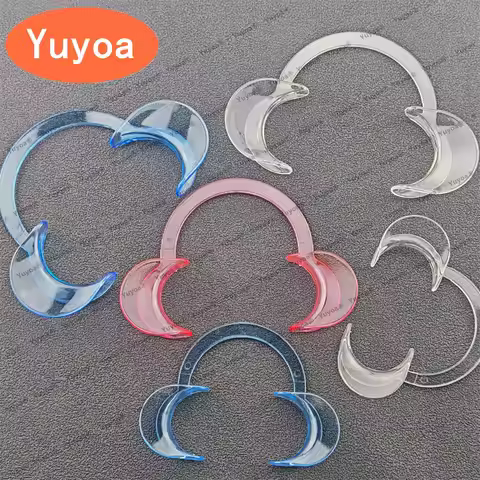 100Pcs Dental Mouth Opener C Shape Plastic Lip Cheek Retractors Intraoral Cheek Lip Opener Orthodont