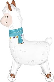 Walking Alpaca Balloons With Wheels Self Standing Jungle Tiger Elephant Zebra Giraffe Bunny Dinosaur