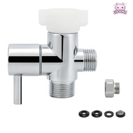 SOONA Bidet T Adapter, Chrome  Shut- Valve 3-Way T Valve, Premium Solid Brass Durable Brass T Adapte