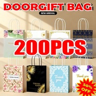 【Big Sales】Beg Goodies 200pcs Beg Goodies Perkahwinan Beg Kertas Hadiah Dengan Pemegang Untuk Cender