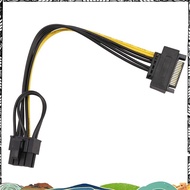 15Pin SATA Male to 8Pin(6+2) PCI-E Power Supply Cable SATA Cable 15-Pin to 8 Pin Cable 18AWG Wire fo