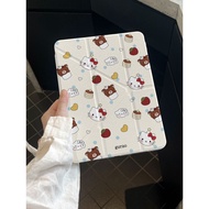Lotte Cat Apple iPad 11 Tablet PC Protective Case Air 7/6 Protective Case Pro 2024 with Pen Slot Air