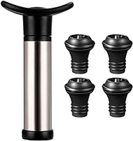 Wine Saver Pump with 4 Vacuum Stoppers, Vacuum Stoppers, Durable, Reusable, Ensures Extended Freshness, Ideal Wine Accessories Gift