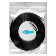 AmzDeals 2-Pack 2 Feet Black RJ12 6P6C Male to Male Straight Wired Cable, Pro Grade Data and Voice P