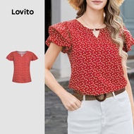 Lovito Casual Blouse Hollow Spring/summer Blouse for Women L165ED766 Lovito Casual Blaus Berlubang u