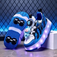 Rock dance skate shoes for girls with USB charging port, sizes 28-37 HF6I