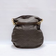 店鋪現貨：DIOR 迪奧 Vintage Lady Dior 藤格紋烏木色金扣 hobo 單肩包