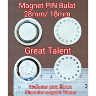 Round PIN Magnet 28mm/ 18mm - Plate Diameter 28mm. Magnetic Diameter 18mm - 1 Pcs