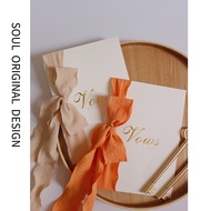Original Lawn Wedding Vows Card Country Style Greeting Card Ceremony Booklet Promise Card Speech Car